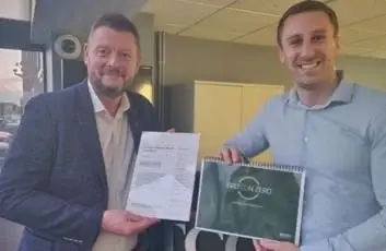 Britcon team members celebrating the achievement of carbon neutral certification through Planet Mark.