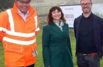Britcon team and project partners mark the start of the Manor Fields Park Sustainable Urban Drainage Scheme in Sheffield.