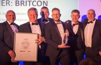 Britcon representatives celebrate receiving a CECA award recognising excellence in construction and civil engineering delivery.